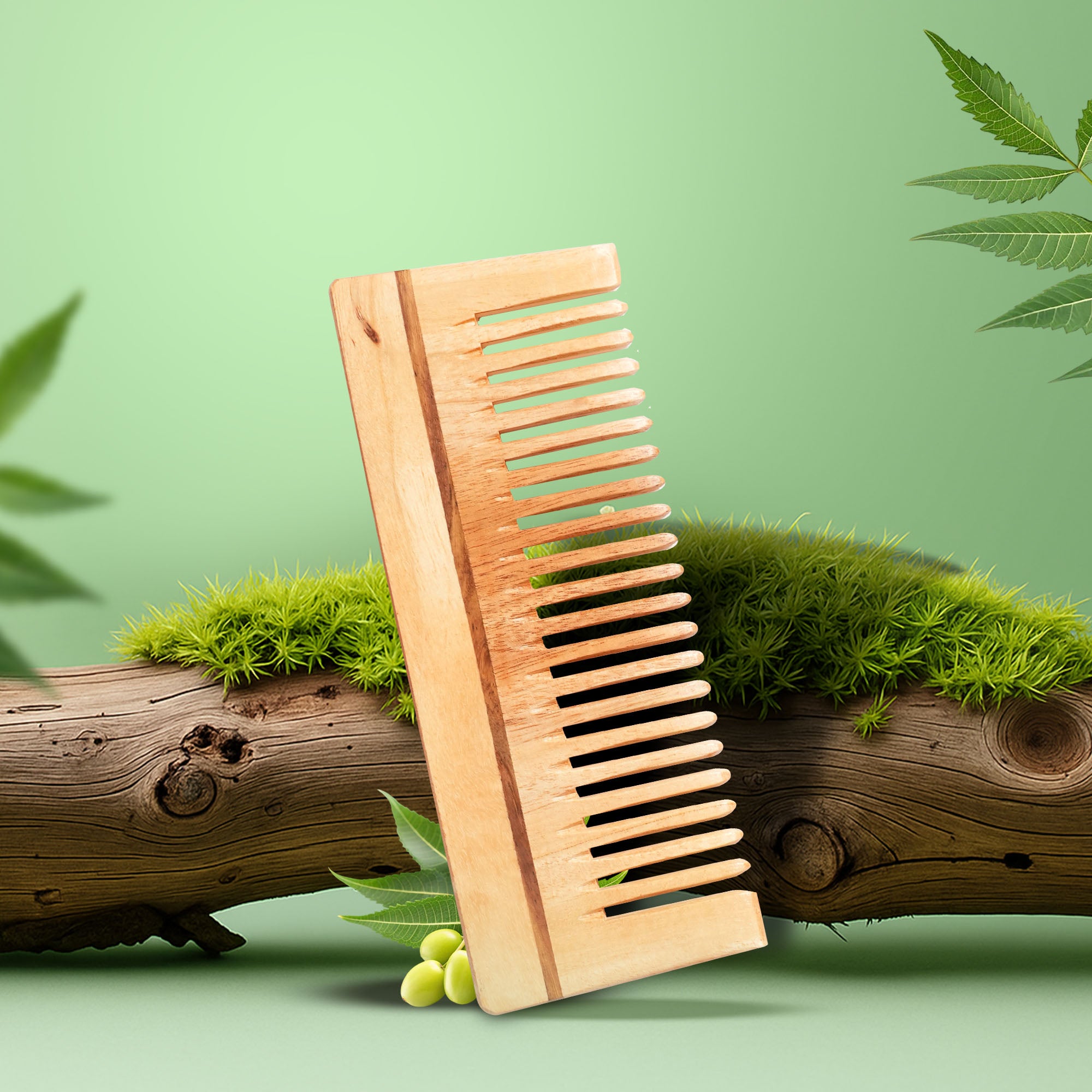 Premium Neem Wood Shampoo Comb