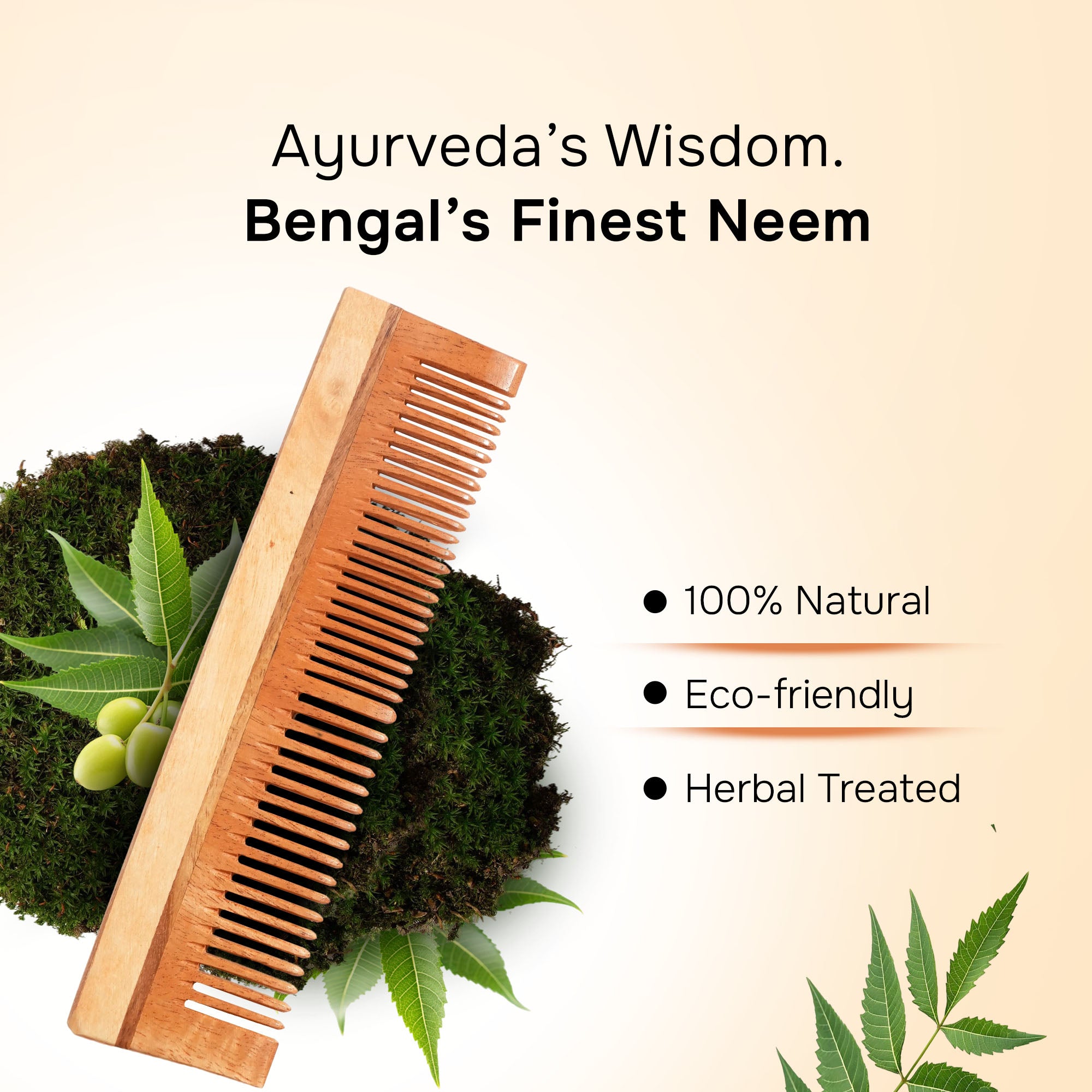 Pure Neem Wood Detangling Comb
