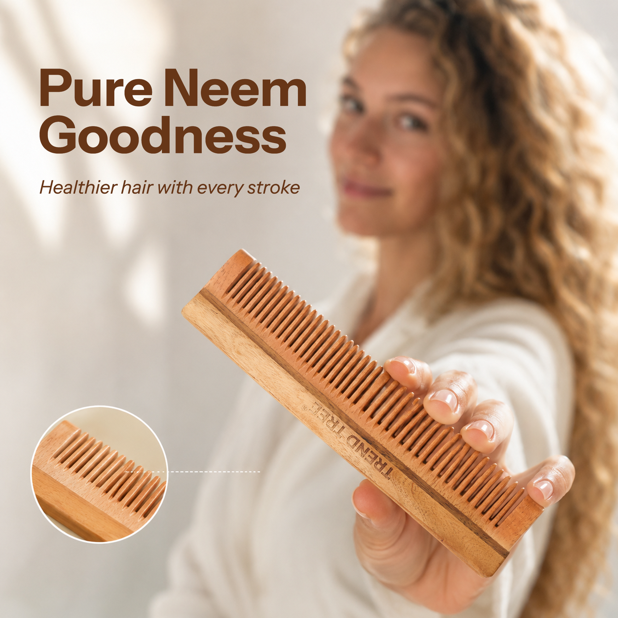 Pure Neem Wood Detangling Comb