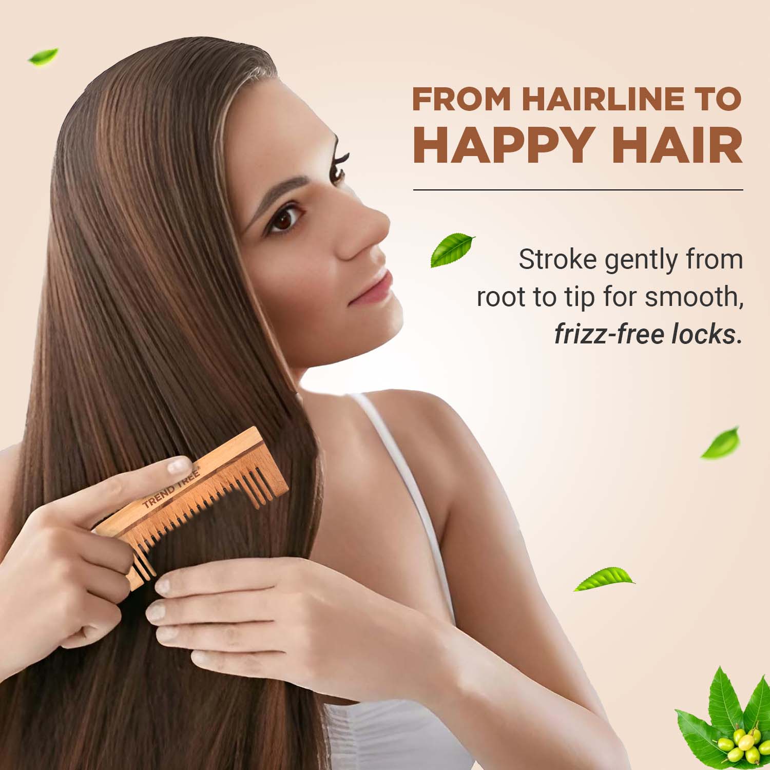 Premium Neem Wood Shampoo Comb