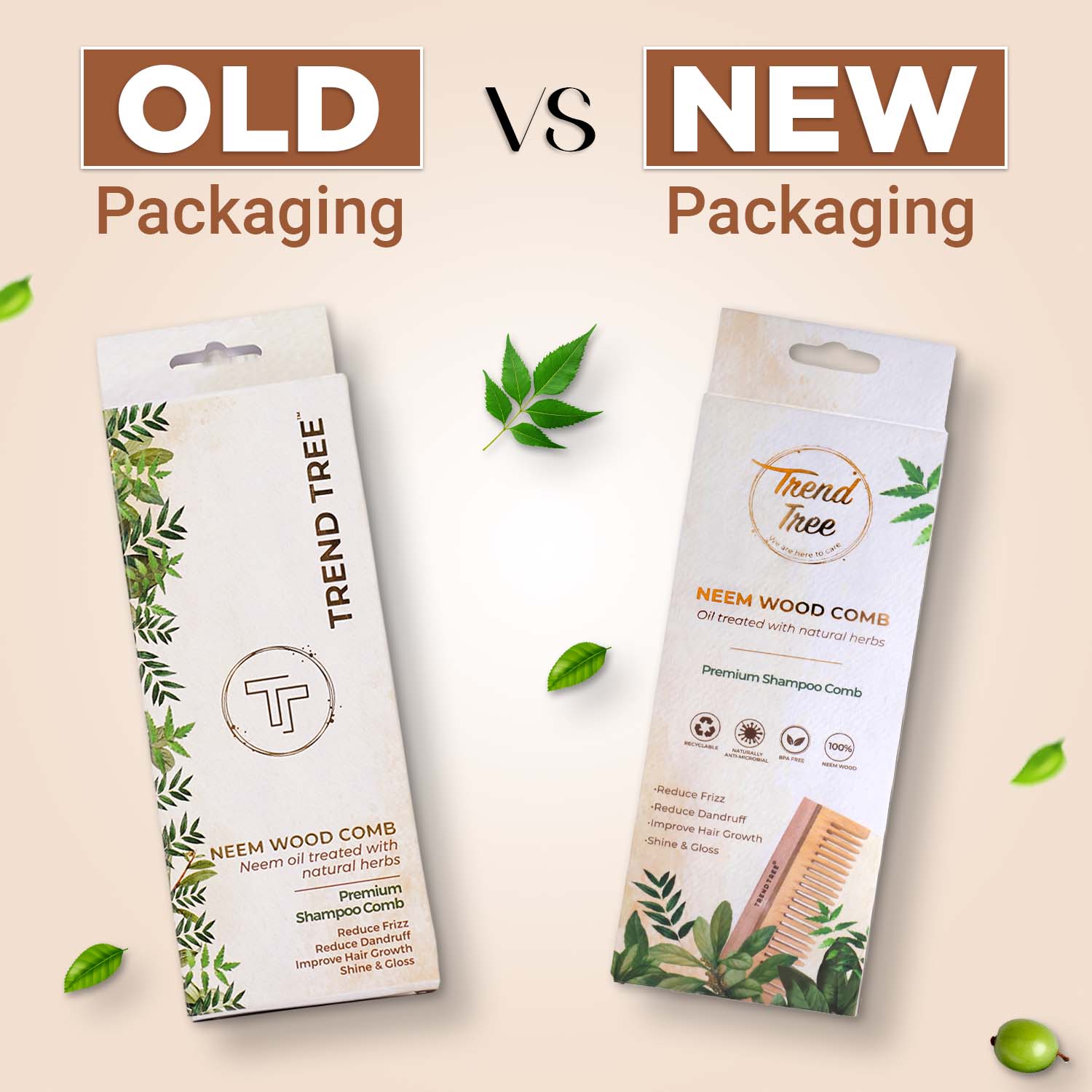 Premium Neem Wood Shampoo Comb