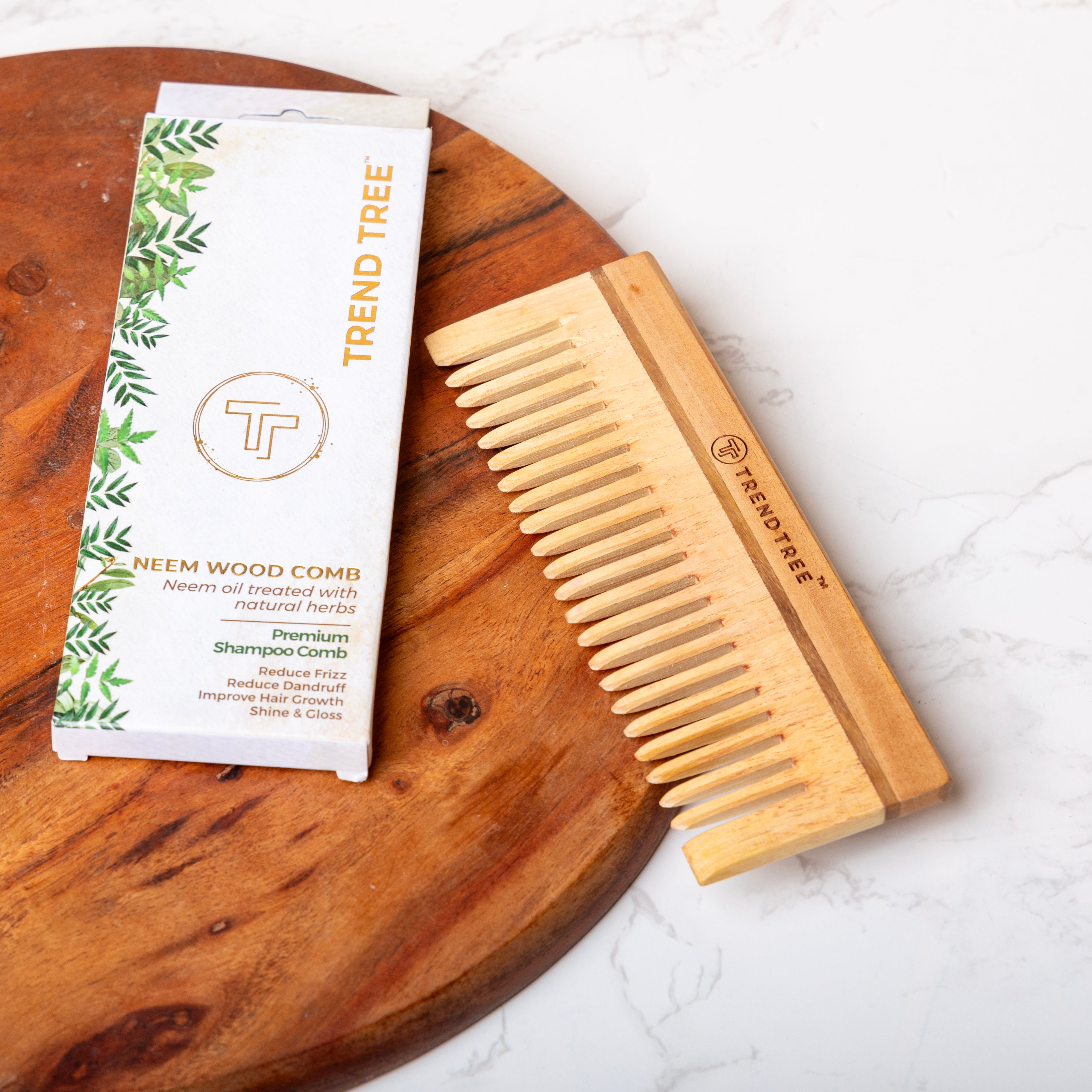 Premium Neem Wood Shampoo Comb