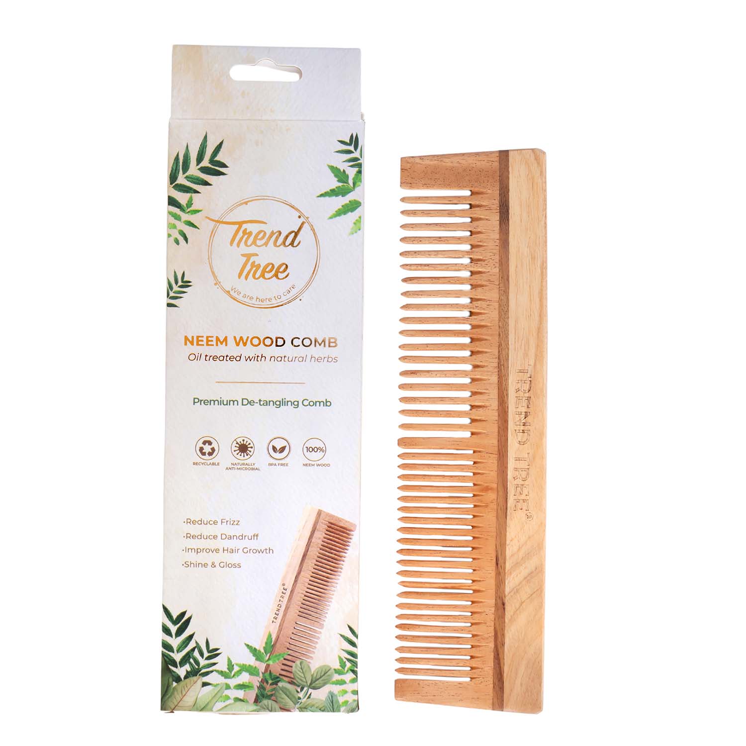 Pure Neem Wood Detangling Comb
