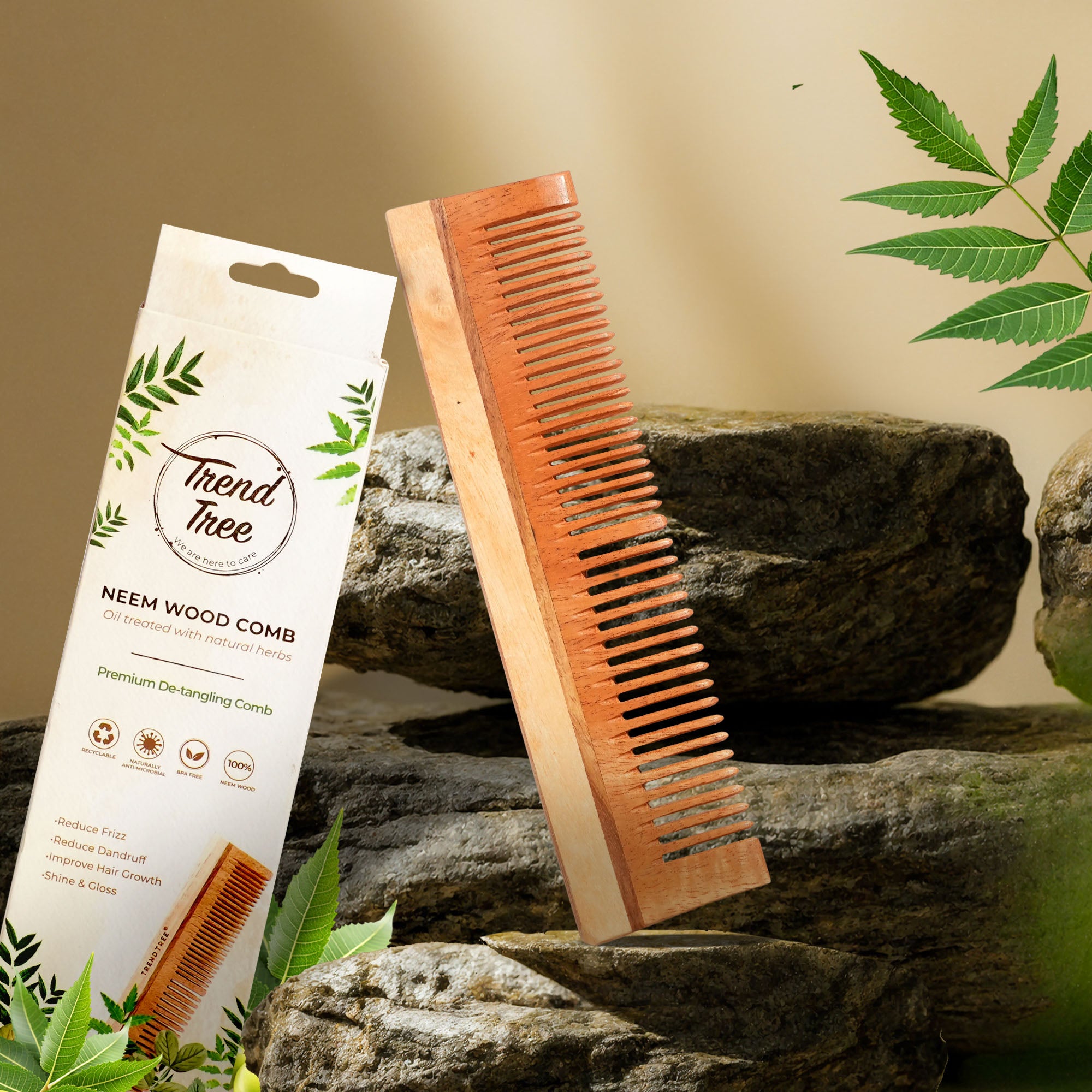 Pure Neem Wood Detangling Comb