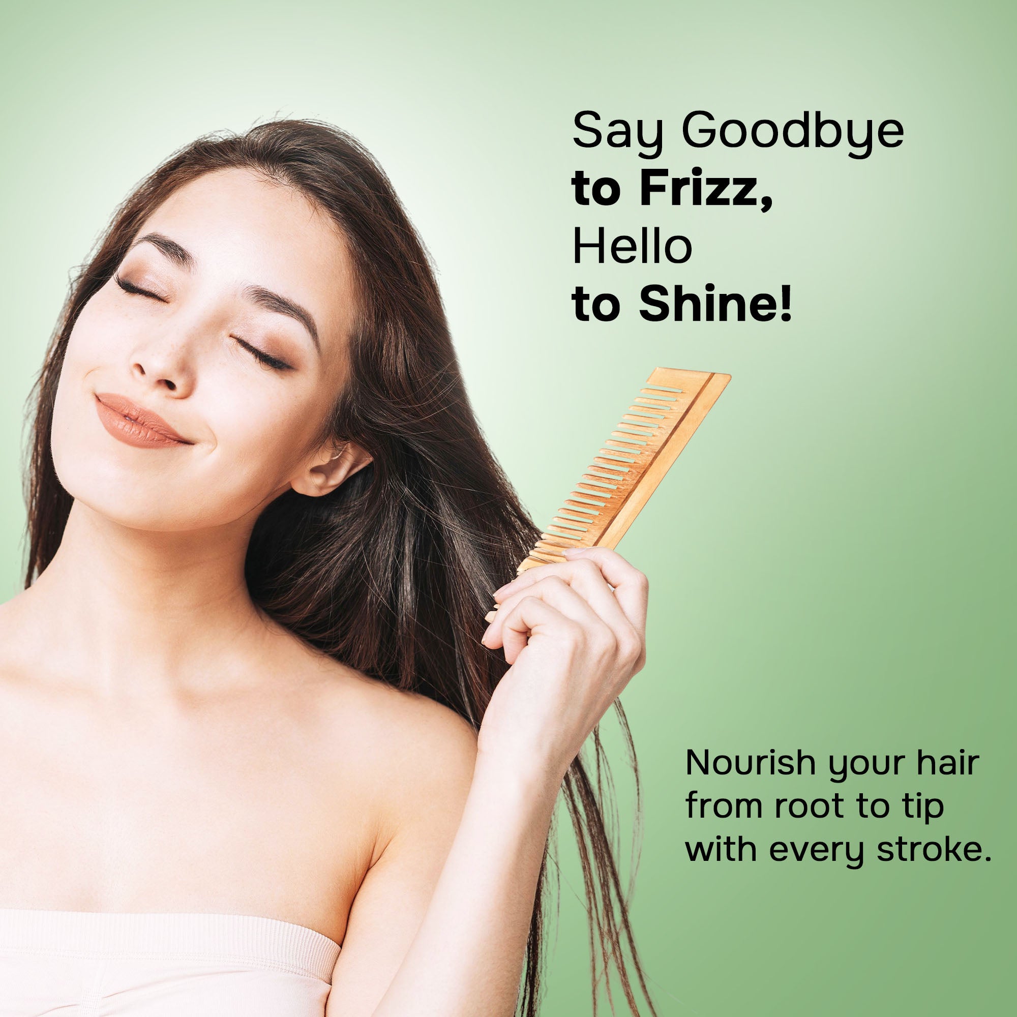 Premium Neem Wood Shampoo Comb