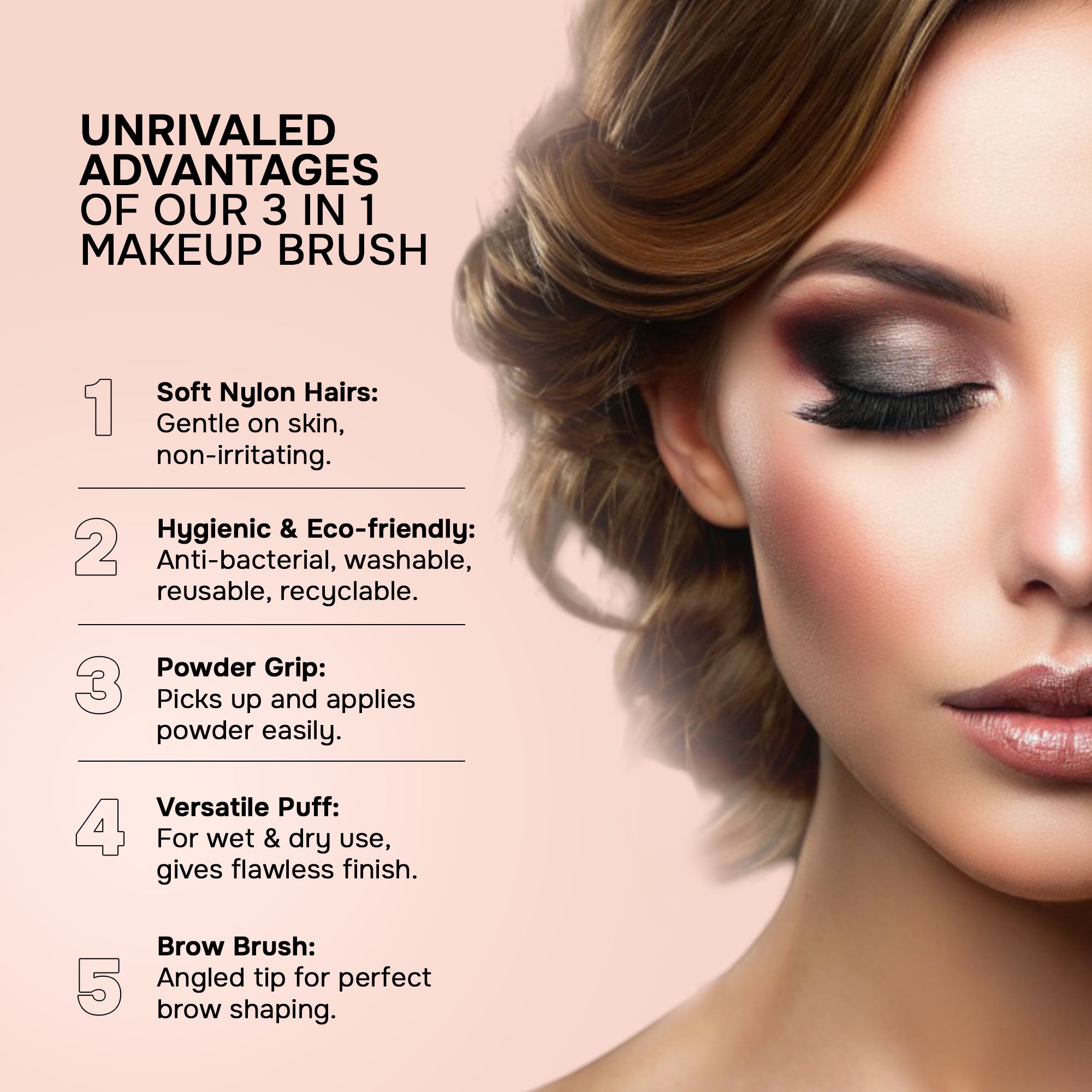 3 in 1 Makeup Brush