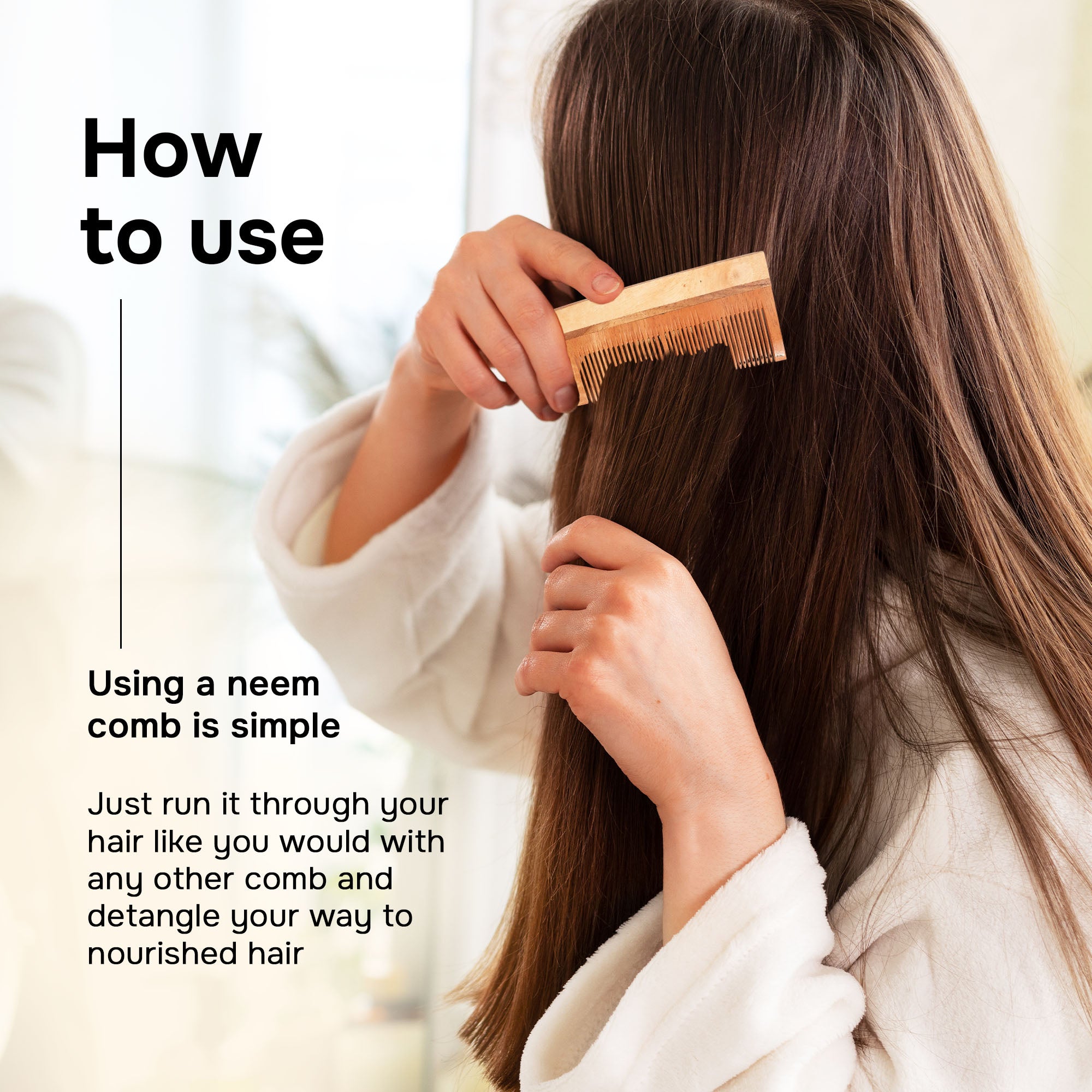 Pure Neem Wood Detangling Comb