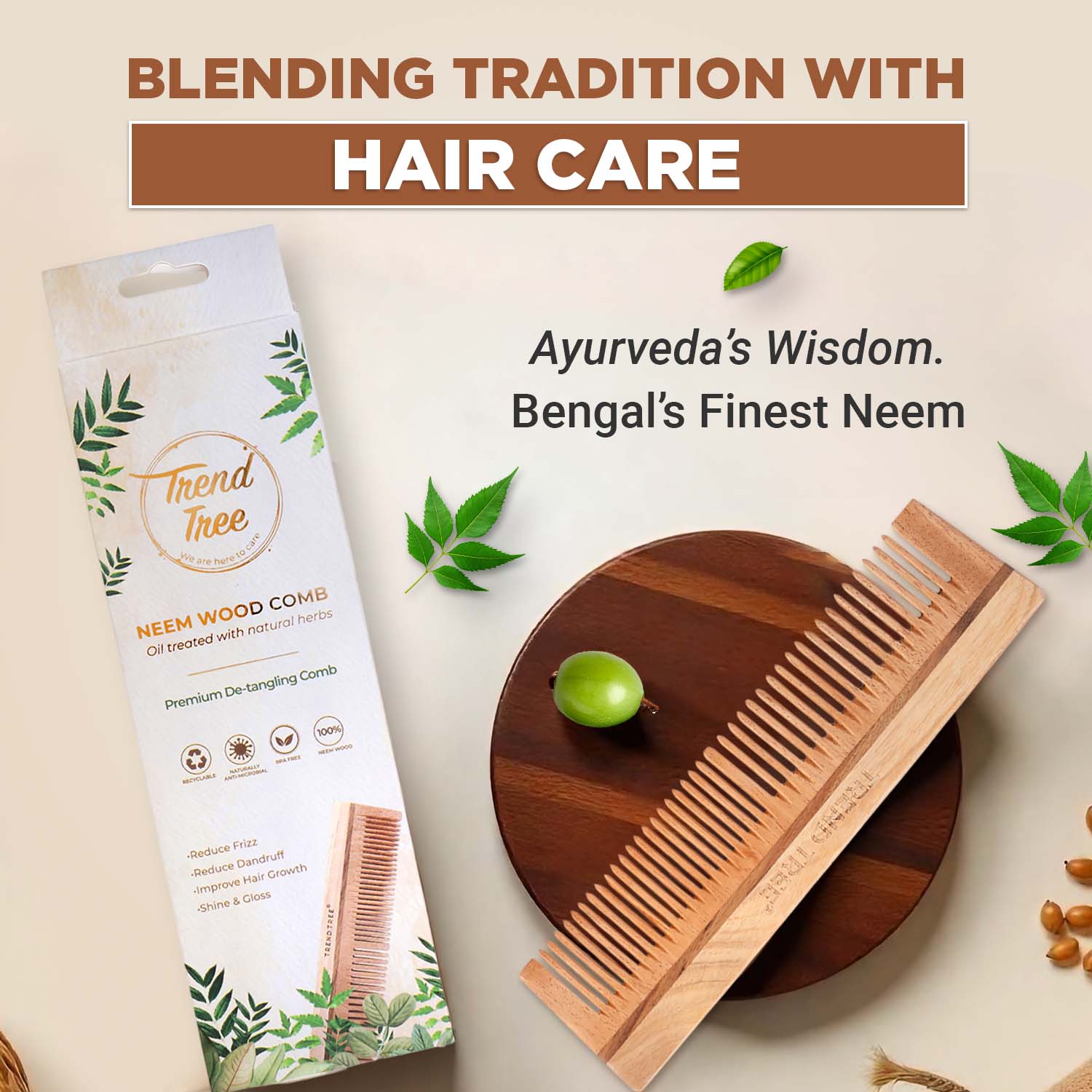 Pure Neem Wood Detangling Comb