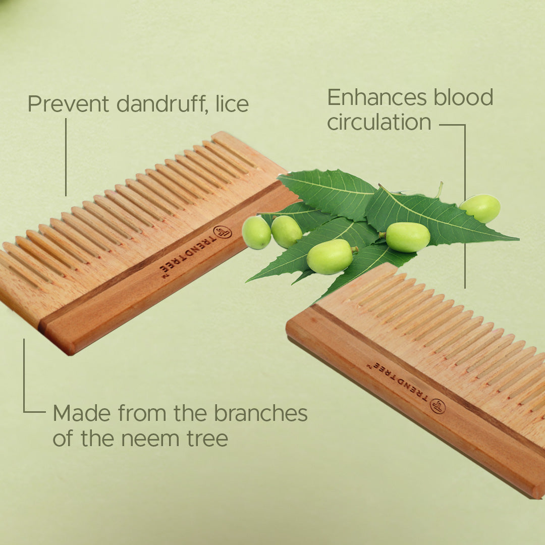 Premium Neem Wood Shampoo Comb