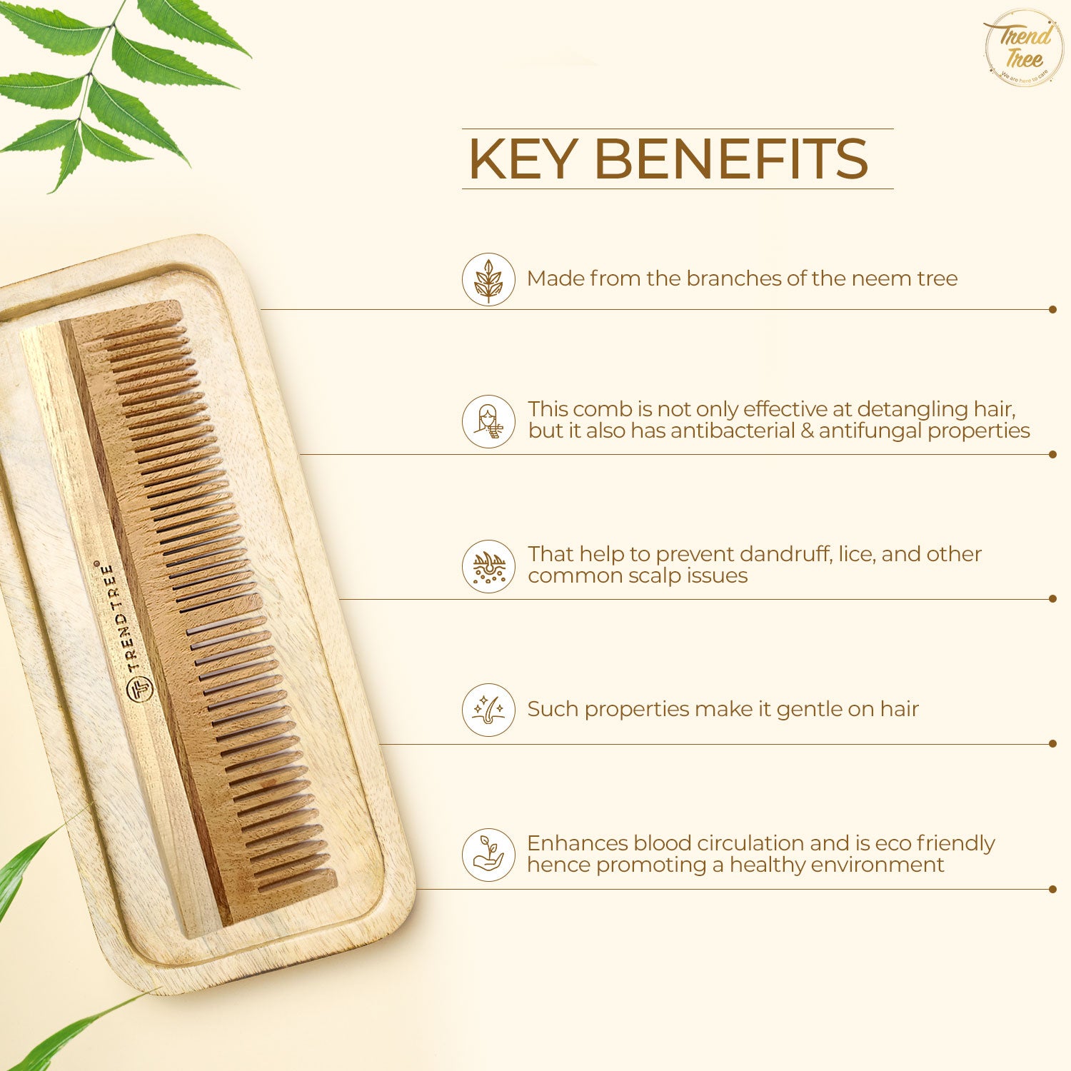 Pure Neem Wood Detangling Comb